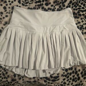 Women’s White Pleated Tennis Skirt with Built-In Shorts